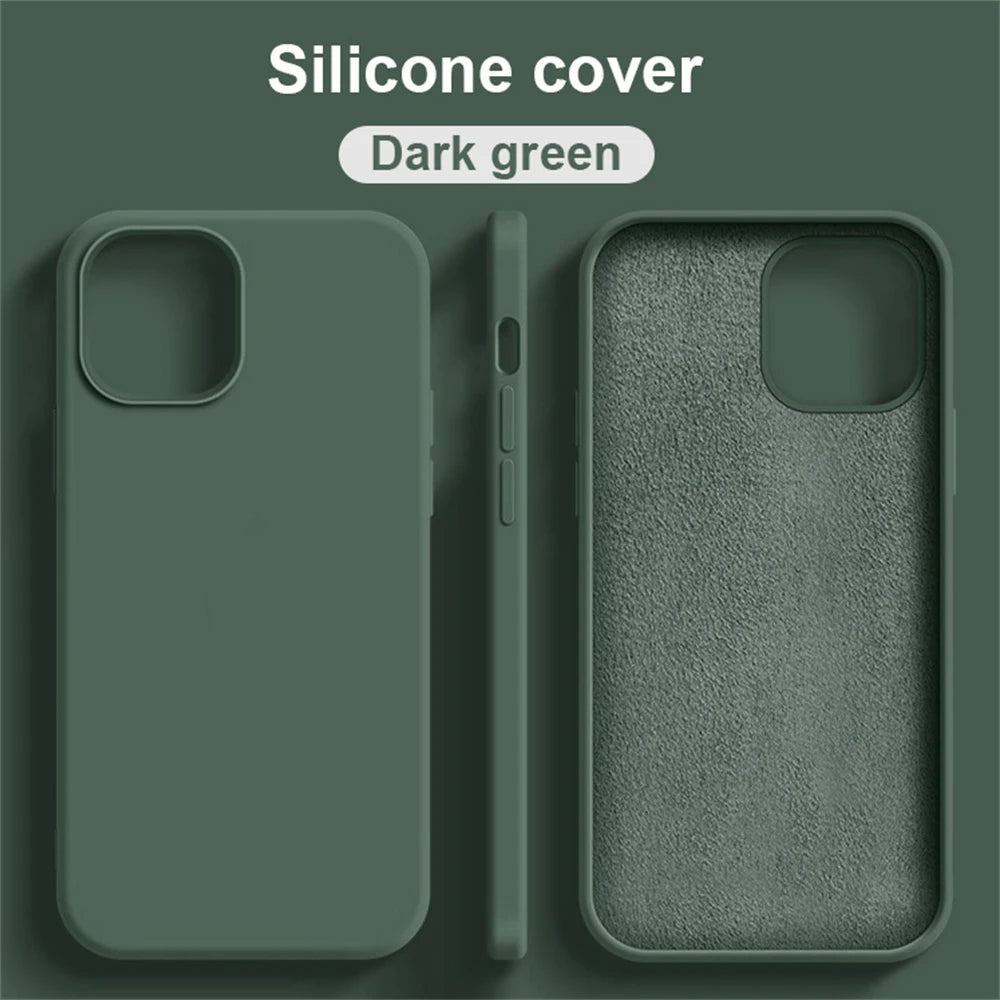 Soft Smooth Protector Shockproof Back CoverFor iPhone 16 Pro Max 15 14 11 12 13 Mini 7 8 Plus XR XS Candy Color Phone Case
