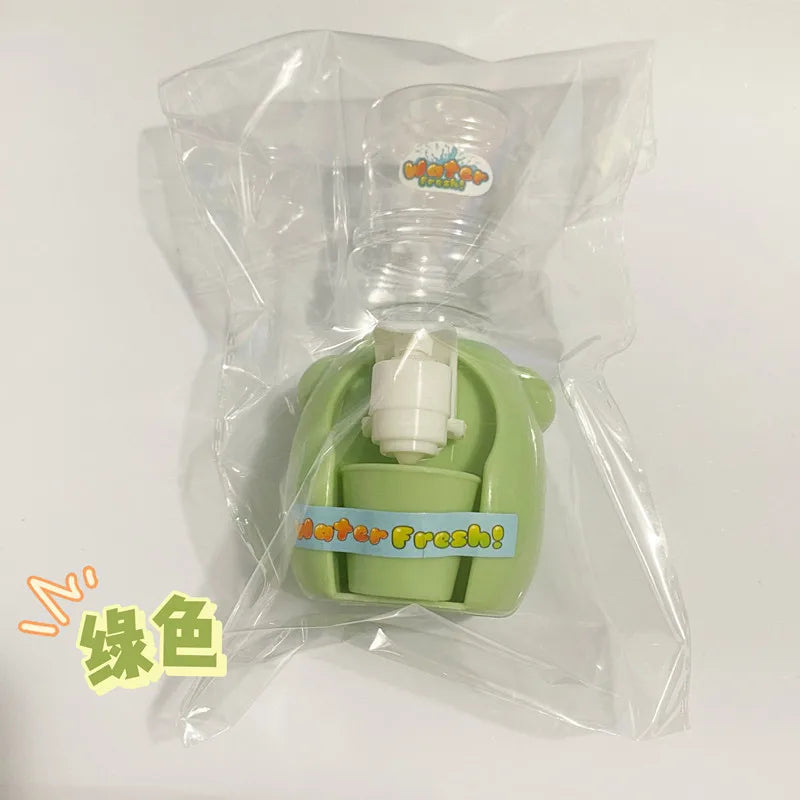 Kids Mini Water Dispenser Toy, Pretend Play Kitchen Set, Fun Press-to-Water Simulation, Tableware Accessories in Bag