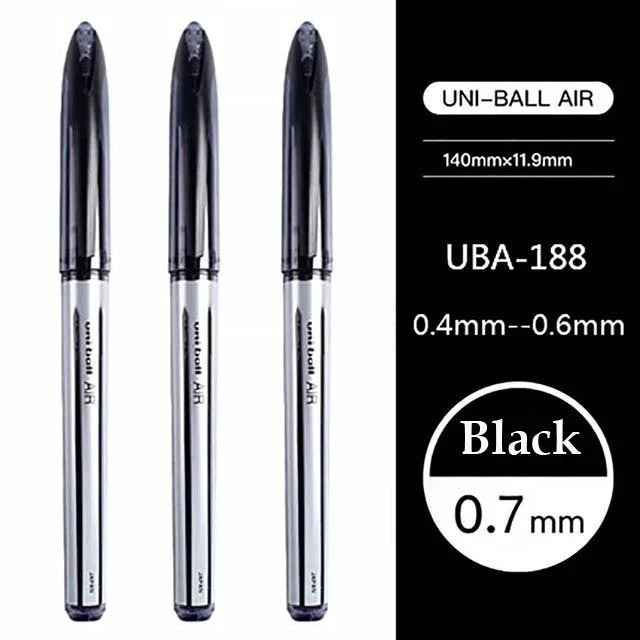 Japan Uniball Gel Pen AIR Straight Liquid Signature Pen UBA-188 Black Technology 0.5/0.7mm Free Writing School Supplies