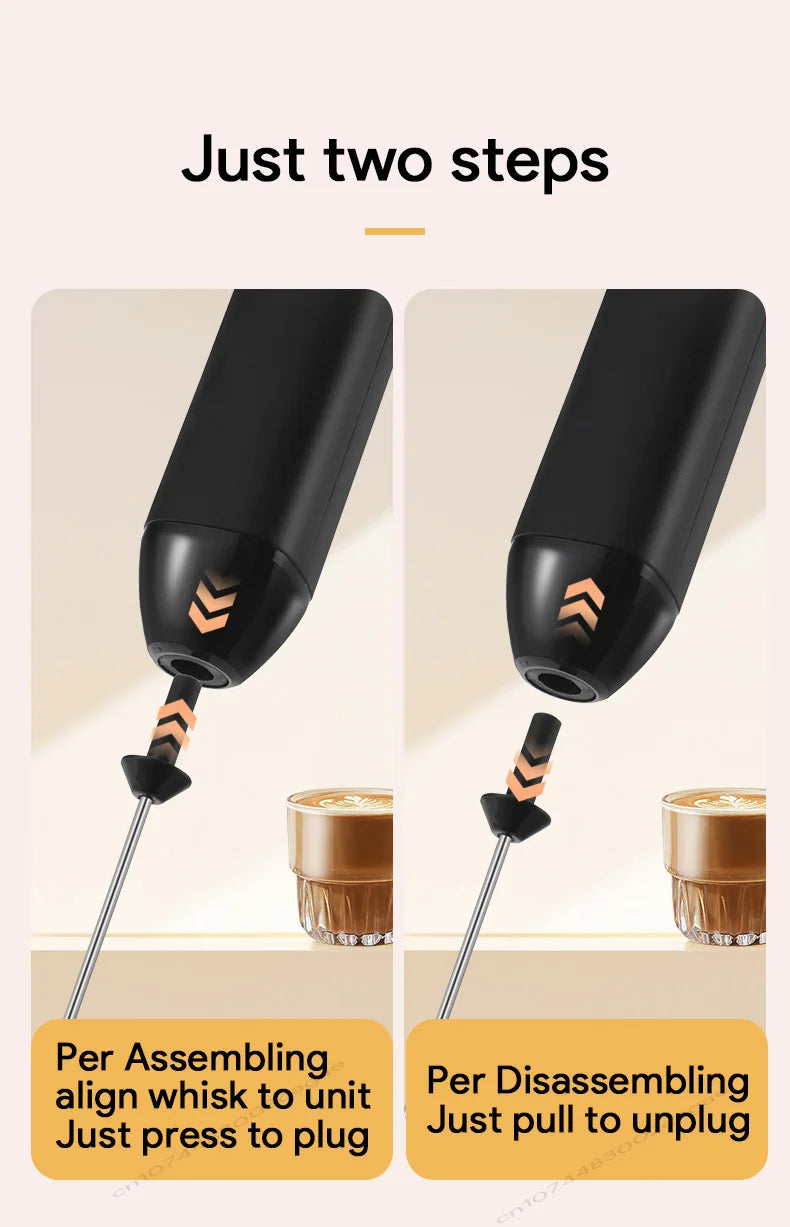 MINI Coffee Frother USB Rechargeable 3 Speeds Foam Maker Coffee Milk Mixer Electric Handle Blender Egg Beater Hot Cooking Tools