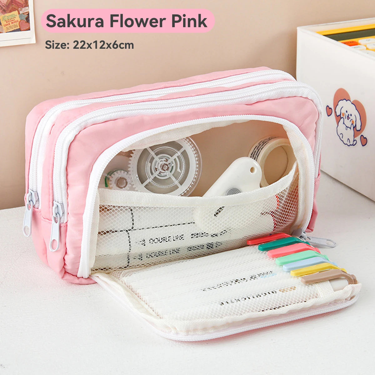 Cute Multi Layer Pencil Case Pouch, Large Capacity Pen Case Bag,Durable Stationery Storage Bag For Students, School&Office