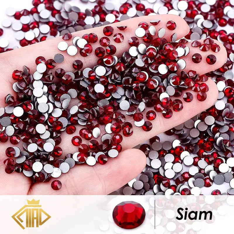 1440Pcs/Pack Flatback 3D Glass Swarovsky DIY Nails Rhinestones Art Decoration Shiny Crystal Stones Gems Manicure
