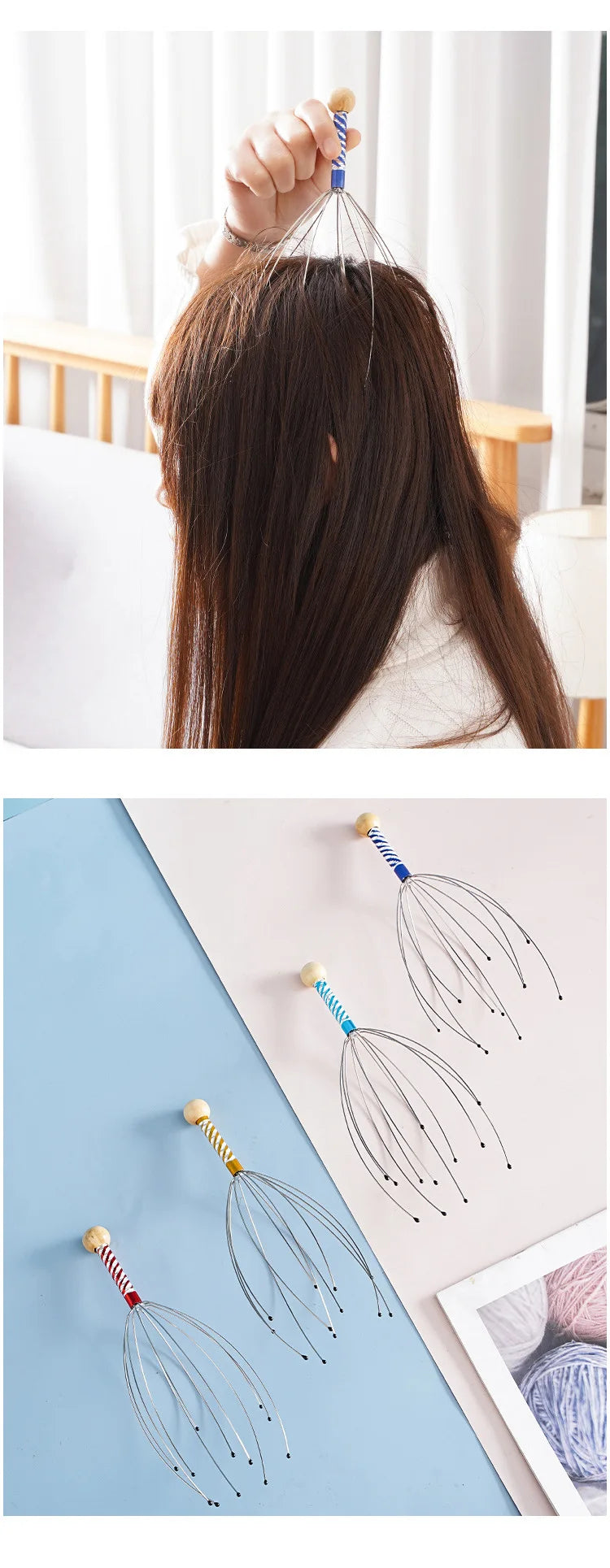 1pc Head Scratching Massage Claws Octopus Head Massager Scalp Scratcher Massage Claw Small Artifact Soul Extraction Extractor