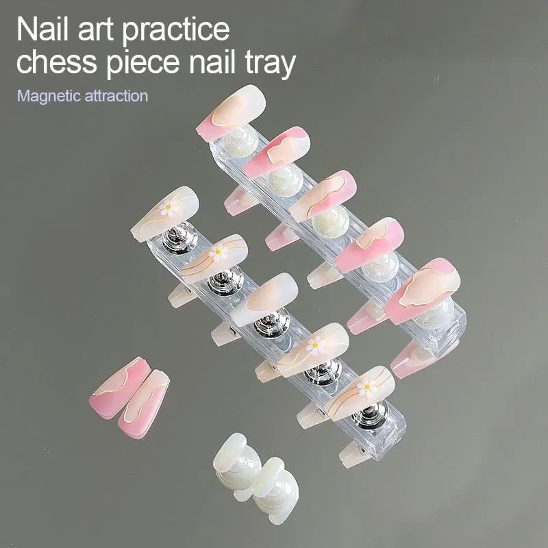 New 5pcs Magnetic Nail Stand Sample Nails Display Nail Polish Holder Nail Magnet Tips Reusable Putty MJZSJ03