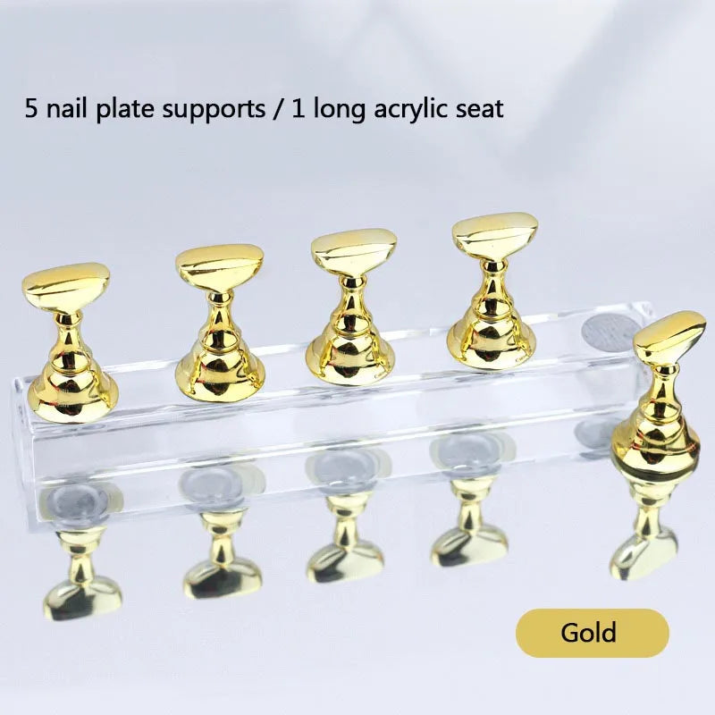 New 5pcs Magnetic Nail Stand Sample Nails Display Nail Polish Holder Nail Magnet Tips Reusable Putty MJZSJ03