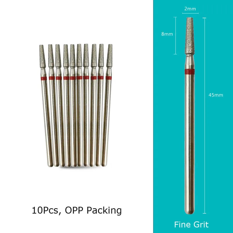 HYTOOS Nail Drill Bits Diamond Cutters for Manicure Cuticle Burr Milling Cutter for Pedicure Nails Accessories Tools