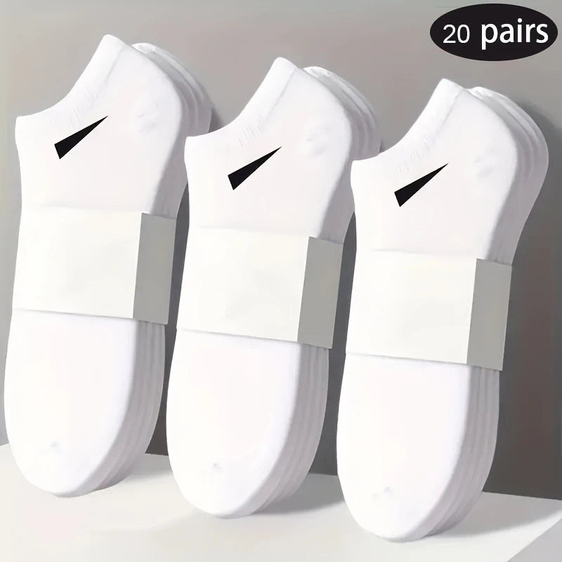 10/20 Pairs Men Women's Low-Cut Ankle Socks - Soft Lightweight Breathable No-Show Athletic Socks for Sports & Casual Wear, Soli