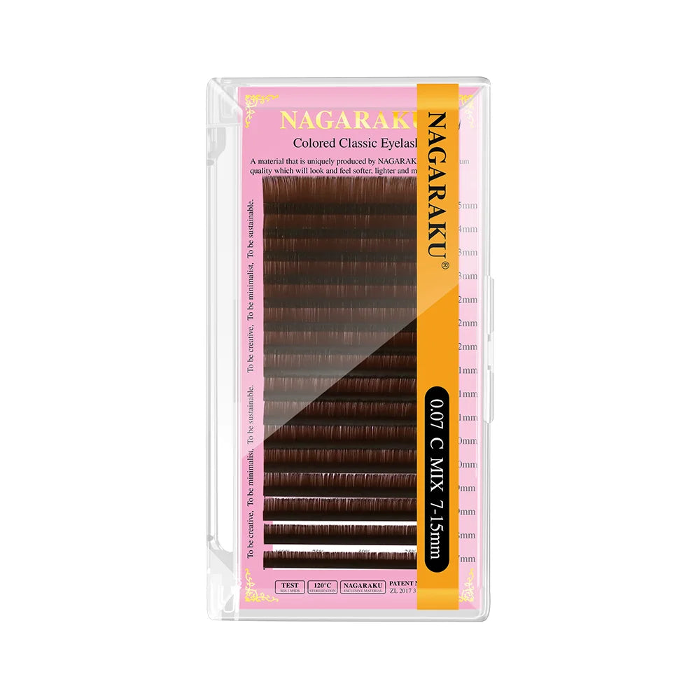 NAGARAKU Brown Eyelash Extension Maquillaje Makeup Individual Eyelashes High Quality Soft Natural Synthetic Mink 16 Lines