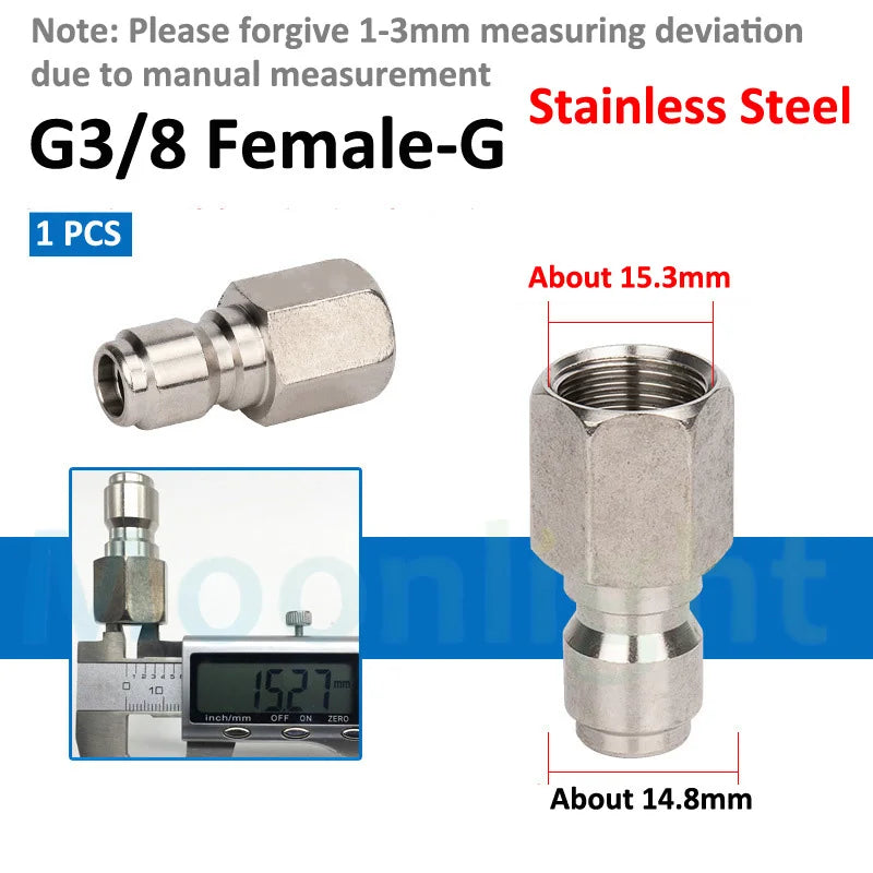 1/4" 3/8" 1/2" High Pressure Quick Connector Car Washer Adapter Water Gun Hydraulic Couplers Couplings for Garden Irrigation