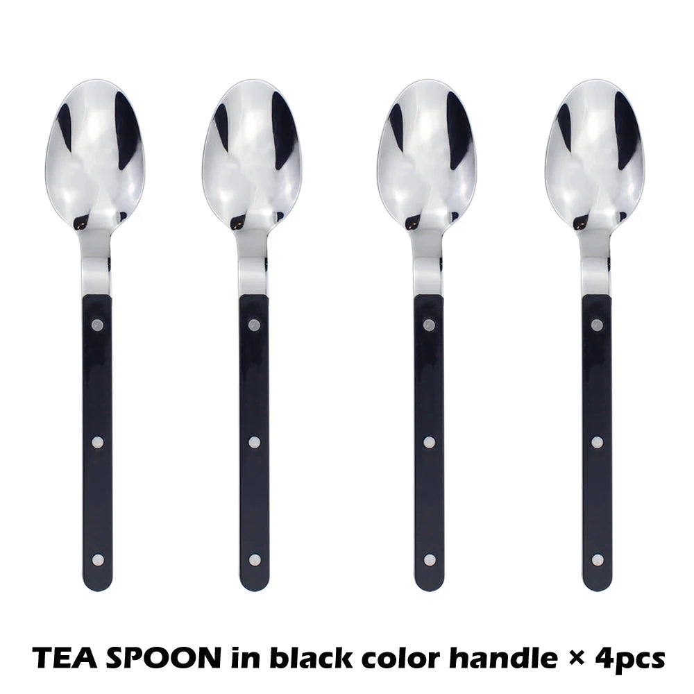 Fashionable Design Top Mirror Polishing Cutlery Sets Stainless Steel 18/8(304) ABS Handle With Rivets Silverware Set For Kitchen
