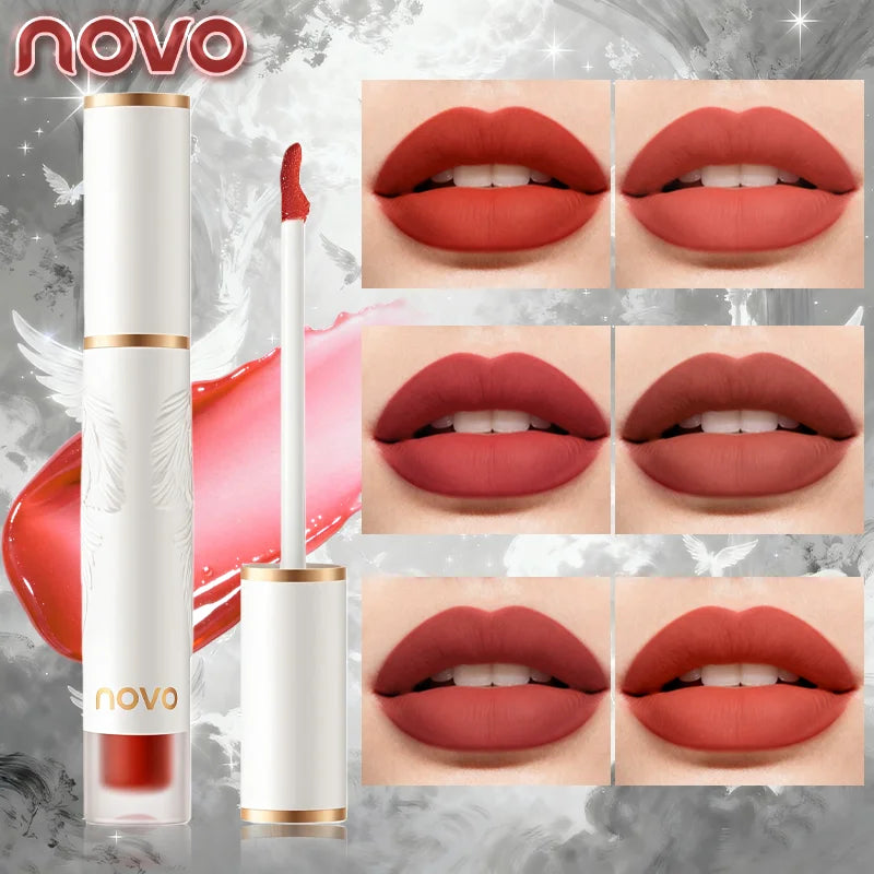 Matte Liquid Lipstick Makeup, Waterproof Non-fading Non-stick Cup, Smooth Misty Finish for Fuller Lips, Rich Color Rendering
