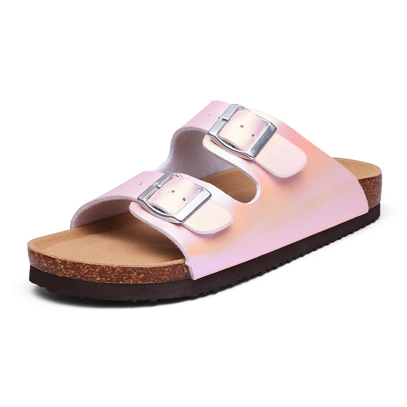 Kidmi New Women Sandals With Three Straps Summer Nonslip Sandals Casual Ladies Beach Sandals Soft Holiday Pool Cloud Sandals