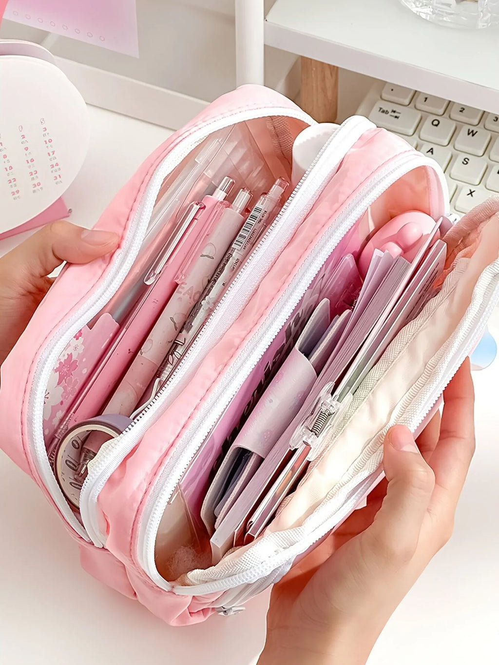 Cute Multi Layer Pencil Case Pouch, Large Capacity Pen Case Bag,Durable Stationery Storage Bag For Students, School&Office
