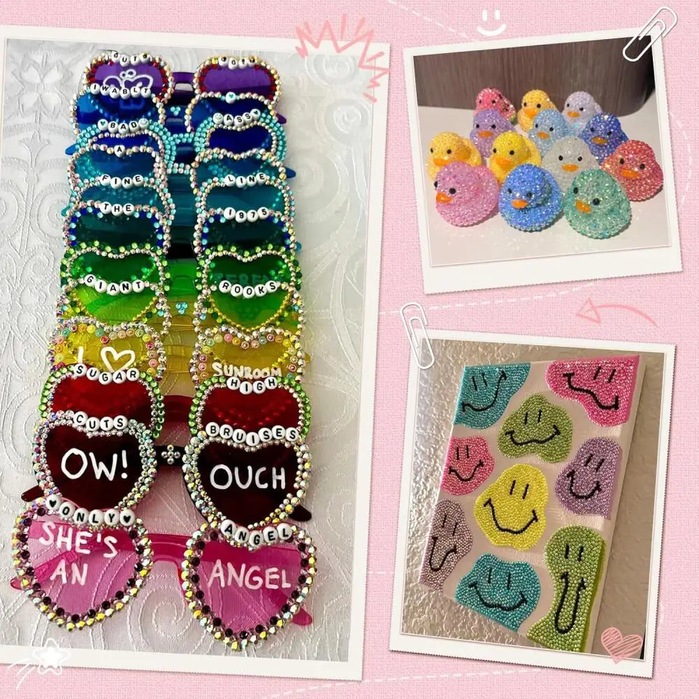 1Box/1Set Hot Selling Flash Nail Rhinestones Bedazzling Kit 3mm Multi-style Colorful Resin Nail Diamond Jewelry DIY Nails Parts
