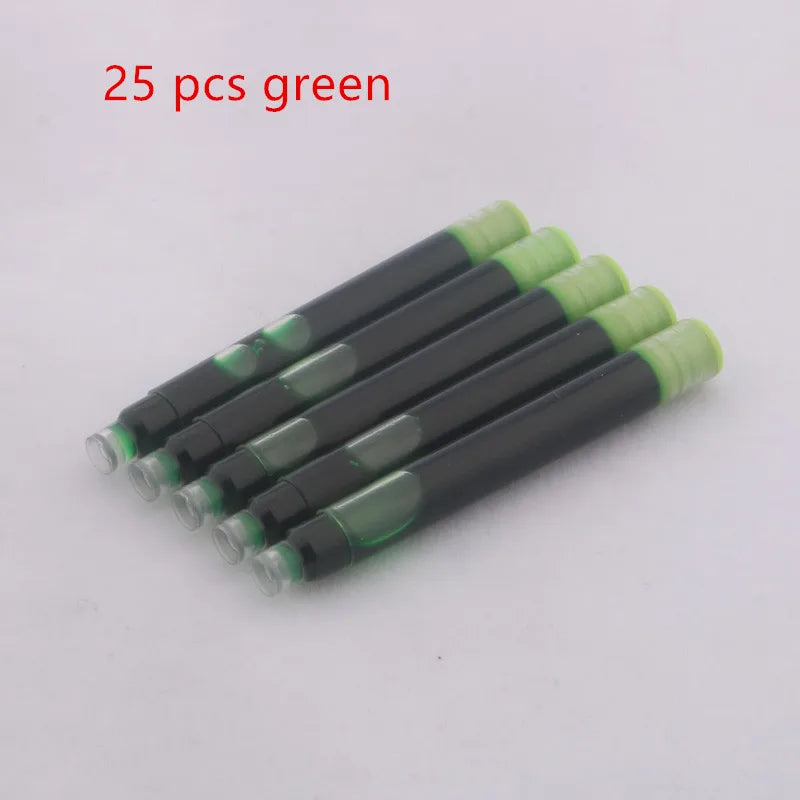 25pcs Universal Fountain Pen Ink Cartridges Pen ink Refill Color 2.6mm 3.4mm  Stationery Office School Supplies