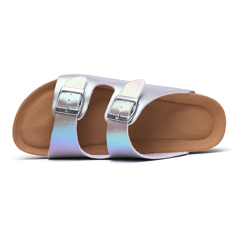 Kidmi New Women Sandals With Three Straps Summer Nonslip Sandals Casual Ladies Beach Sandals Soft Holiday Pool Cloud Sandals