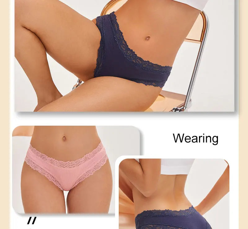 7PCS/Set Women Sexy Lace Panties Seamless Cotton Brazilian Panties Girls Breathable Sexy Low Rise Underwear Female Soft Lingerie
