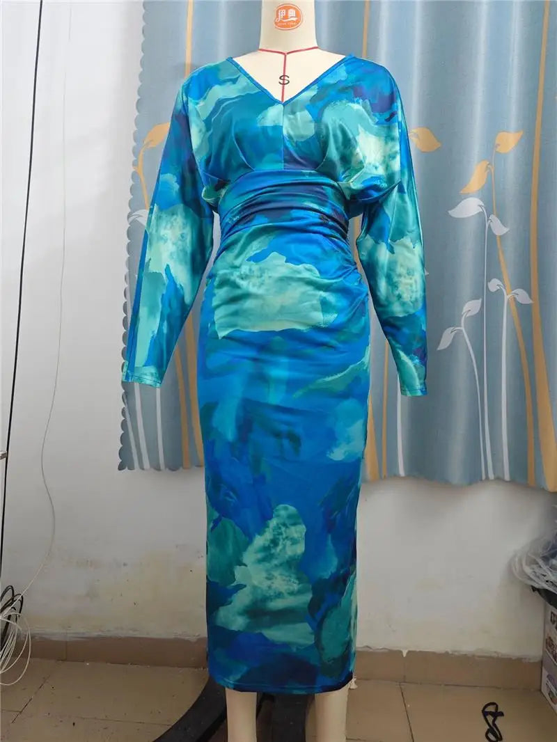 Women's Long Sleeve Dress European Style Batwing Sleeve Other Fabric Ladies Fashion Citywalk Dress Winter Collection