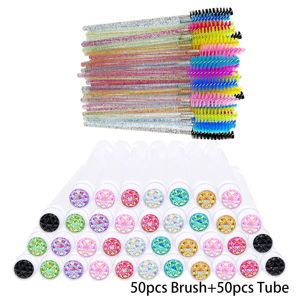 25/50PCS Dust-Proof Eyelash Brush Tube Empty Reusable Lash Mascara Wand Case Eyebrow Comb Makeup Applicators Container wholesale