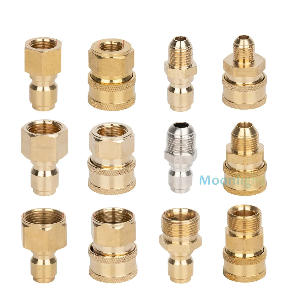 1/4" 3/8" 1/2" High Pressure Quick Connector Car Washer Adapter Water Gun Hydraulic Couplers Couplings for Garden Irrigation