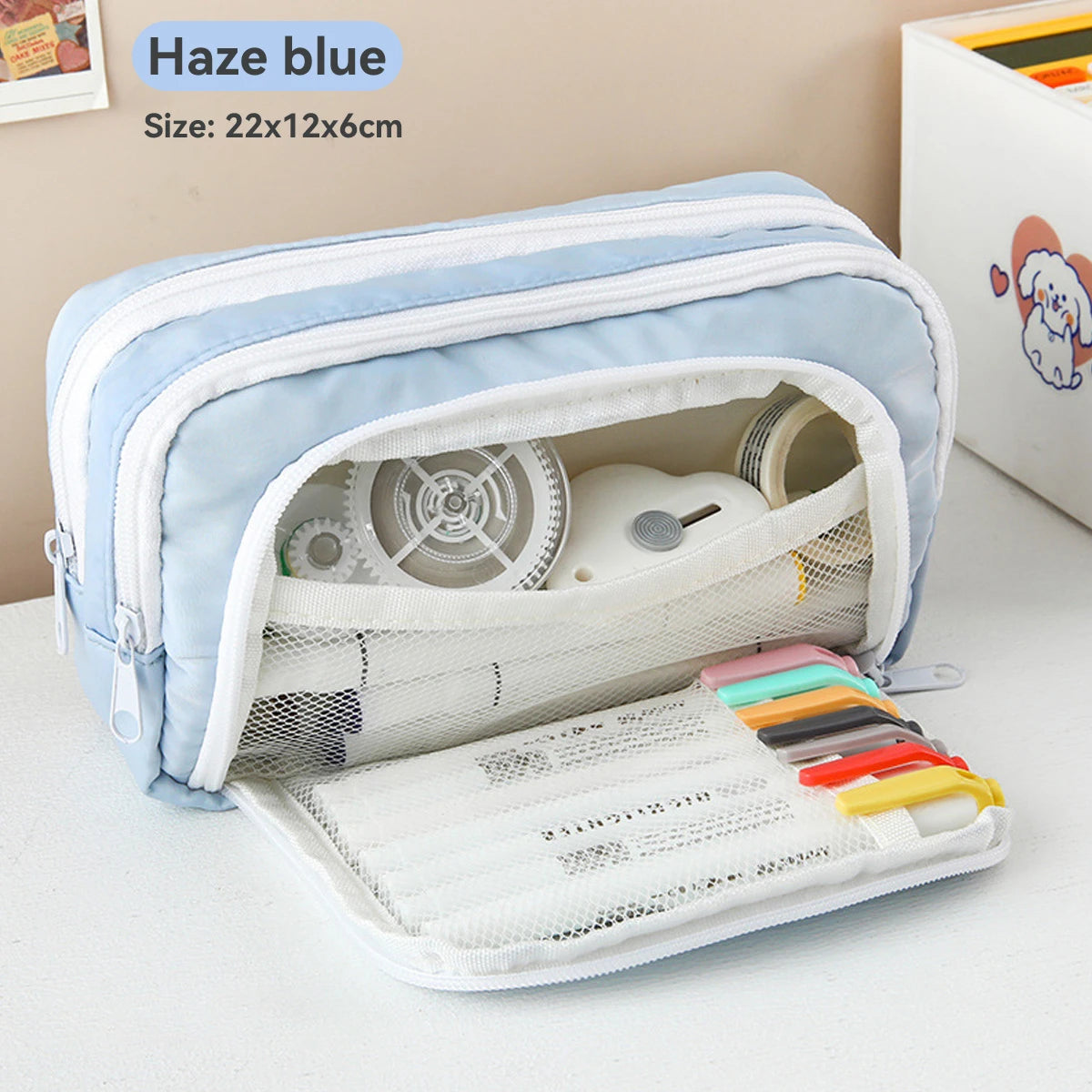 Cute Multi Layer Pencil Case Pouch, Large Capacity Pen Case Bag,Durable Stationery Storage Bag For Students, School&Office