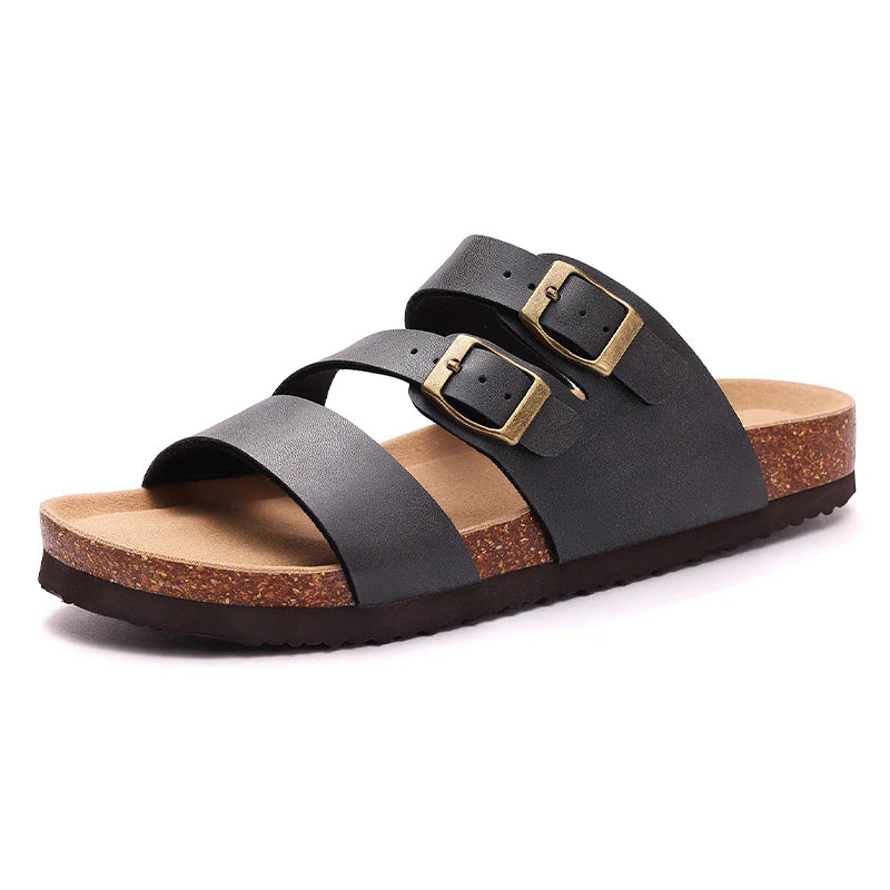 Kidmi New Women Sandals With Three Straps Summer Nonslip Sandals Casual Ladies Beach Sandals Soft Holiday Pool Cloud Sandals