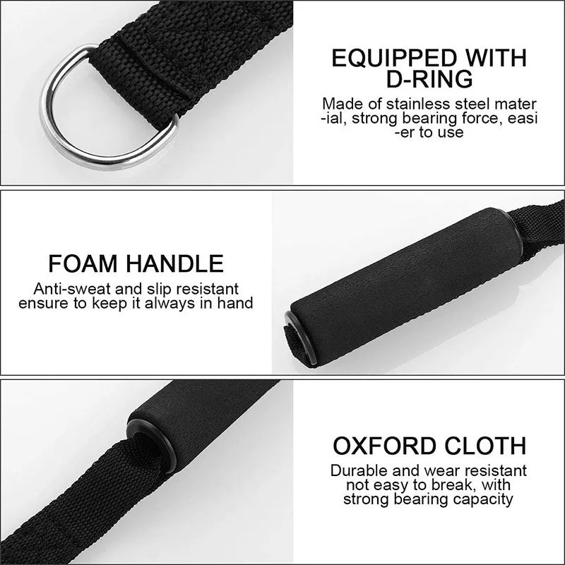 Fitness Equipment Accessories Resistance Bands Handles Anti-slip Grip Webbing Fitness Heavy Duty Cable Machine Workout Equipment