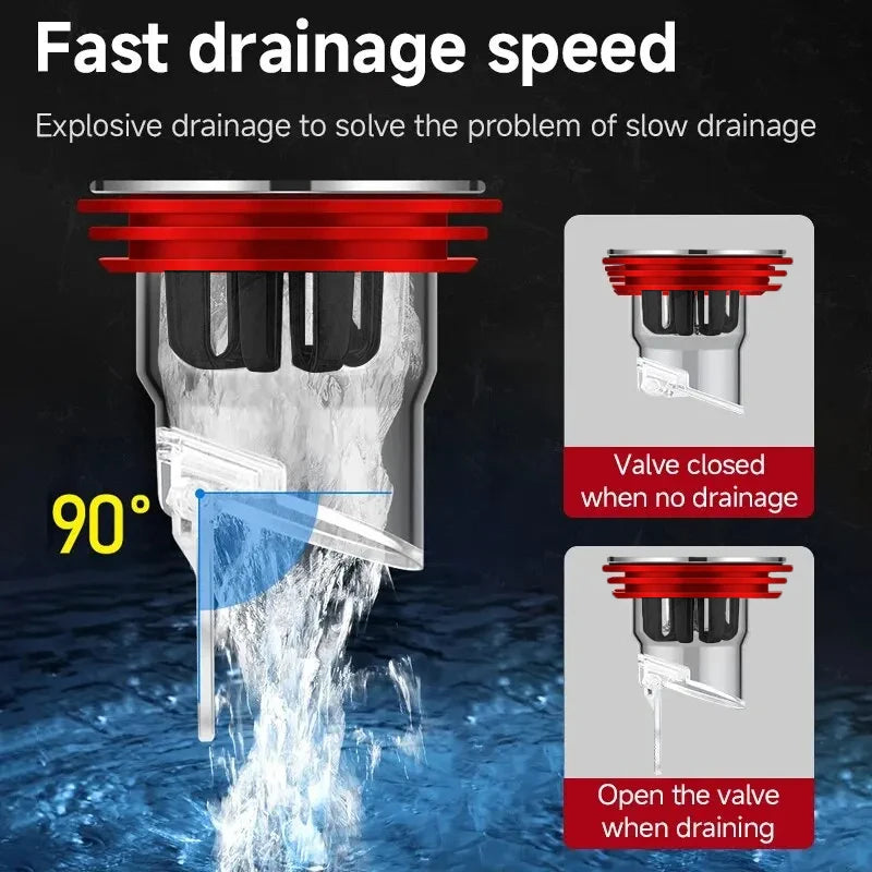 Odor Proof Floor Drain Valve-Sewer Core Backflow Preventer Shower Floor Drain Plug for Kitchen Bathroom Toilet Sewer