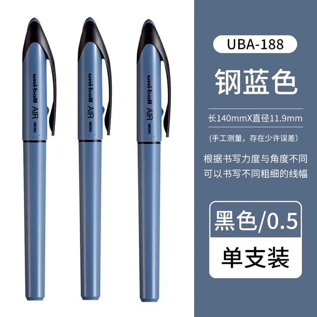 Japan Uniball Gel Pen AIR Straight Liquid Signature Pen UBA-188 Black Technology 0.5/0.7mm Free Writing School Supplies