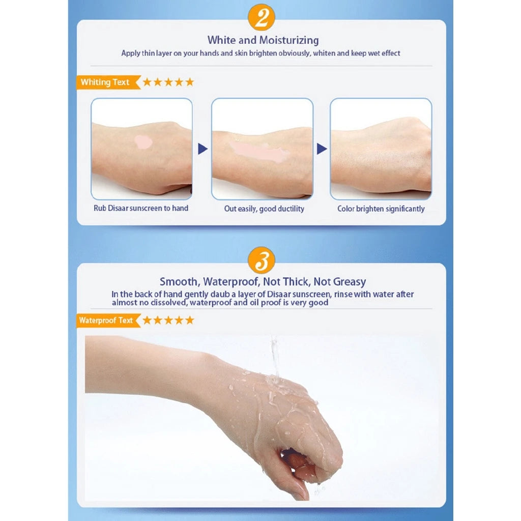 Facial Moisturizing Sunscreen SPF 90 Waterproof All-round UVA UVB Blue Light Resistance for Outdoor Sports Cycling Swimming