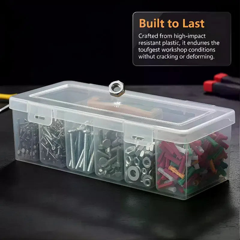 Hardware Tool Storage Box, Multi-Compartment Transparent Tool Organizer, Screw And Accessory Sorting Box, Household Screw, Wrenc