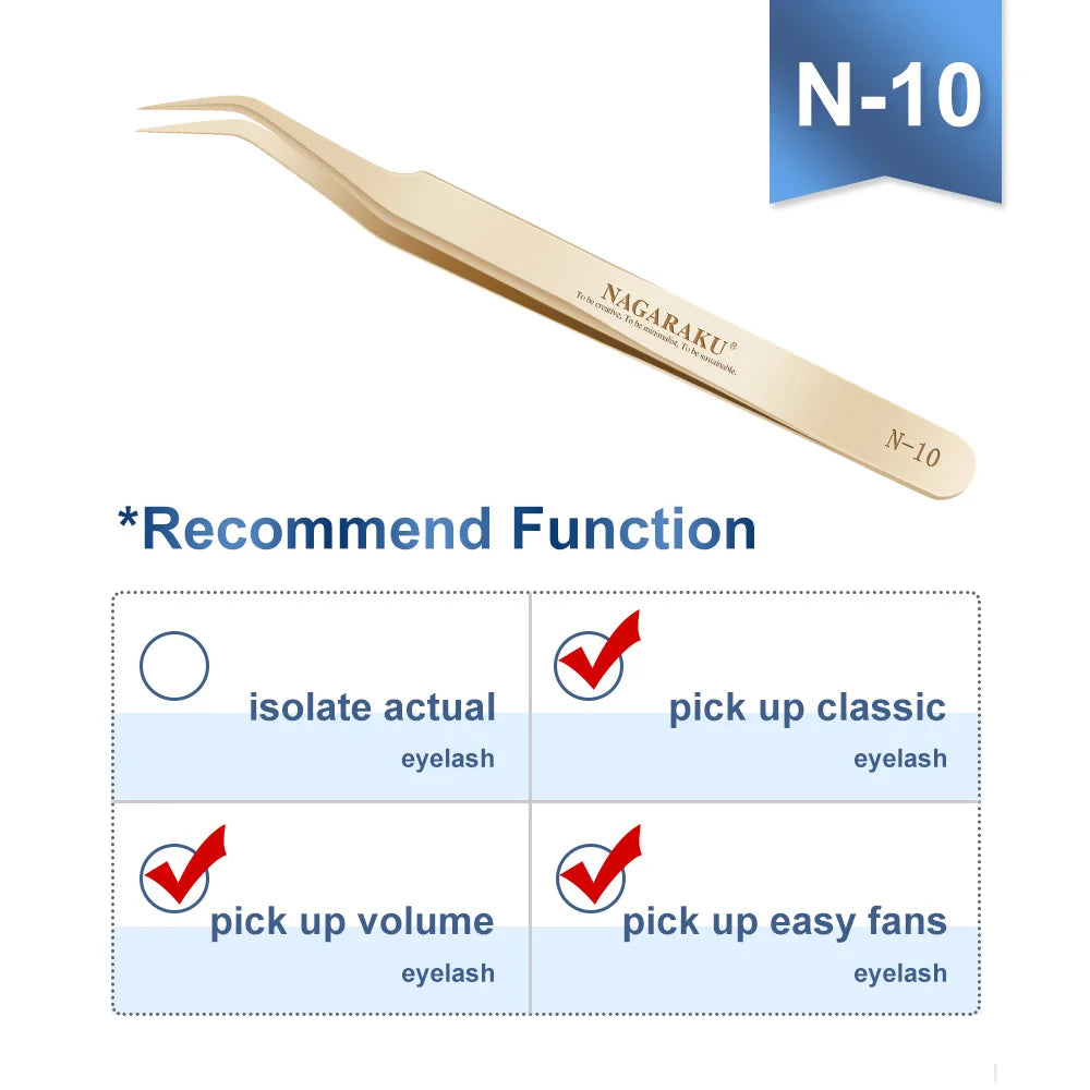 NAGARAKU Eyelash Extension Tweezers Makeup Stainless Steel Eyelash 3D accurate Clip
