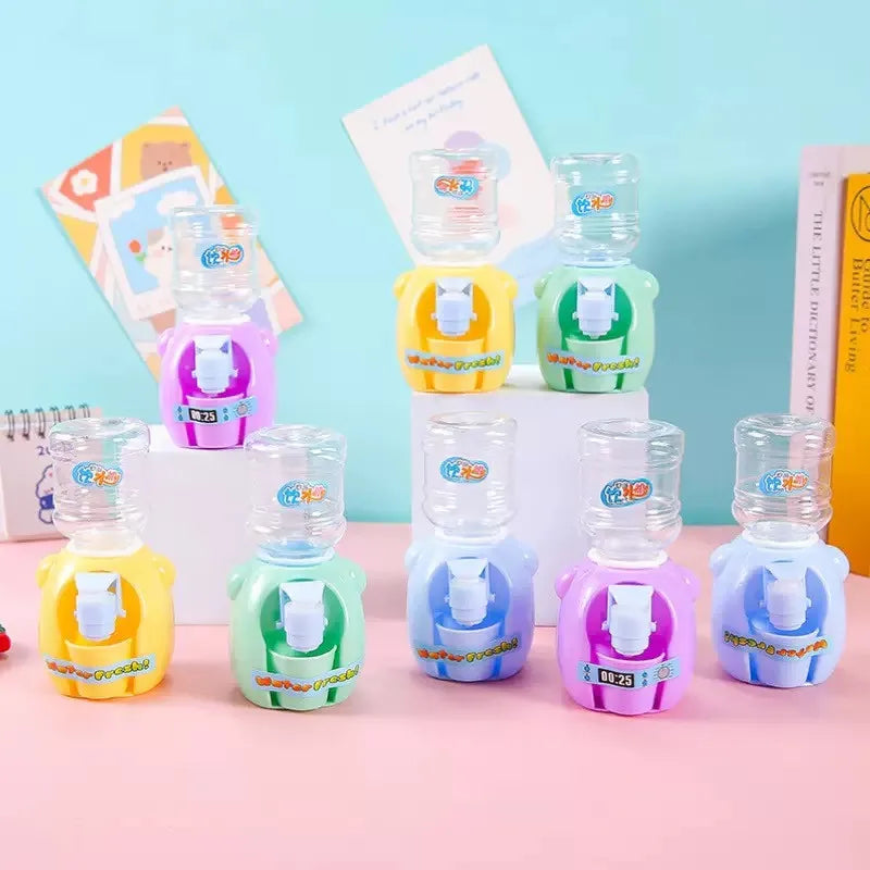 Kids Mini Water Dispenser Toy, Pretend Play Kitchen Set, Fun Press-to-Water Simulation, Tableware Accessories in Bag
