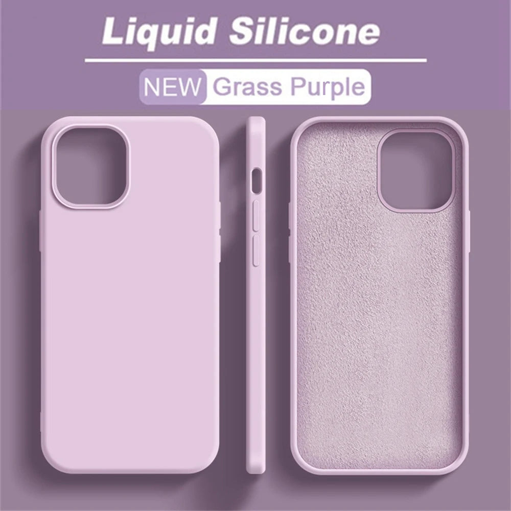 Soft Smooth Protector Shockproof Back CoverFor iPhone 16 Pro Max 15 14 11 12 13 Mini 7 8 Plus XR XS Candy Color Phone Case