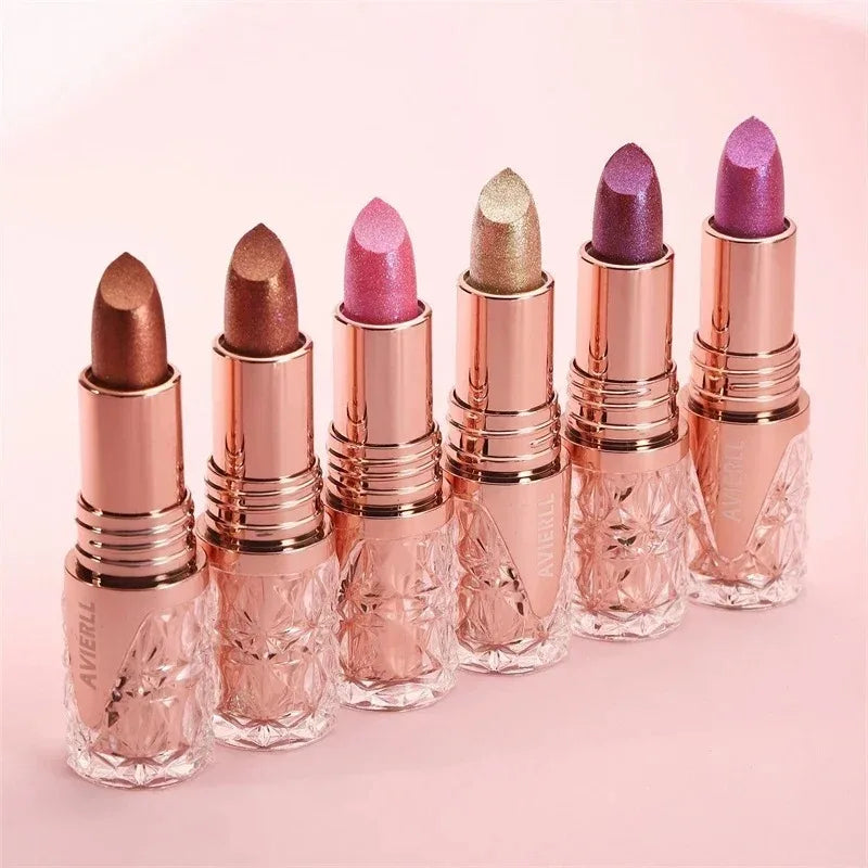 10 Colors 3 in 1 Pearlescent Lipstick Long Lasting Moisturizing Sparkling Quicksand Gold Lip Gloss Pearl Shimmer Sexy Lip Makeup