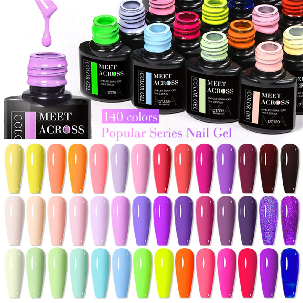 6pcs Gel Nail Polish Set HEMA Free 7ml Semi Permanent Soak Off UV Gel Varnish Nail Art Decoration Summer Nails Nail Supplies DIY