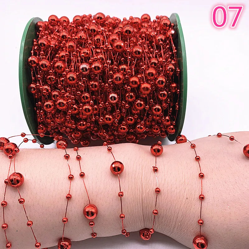 NEW 5yards Fishing Line Artificial Pearls Flower Beads Chain Garland Flowers Wedding Party Decoration Diy