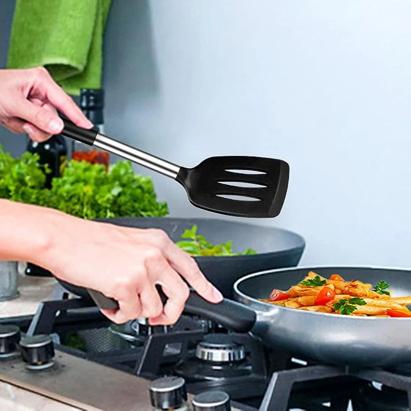 2Pcs Silicone Spatula Set Heat Resistant Nonstick Steak Spatula Kitchen Cooking Utensils Cookware Cooking Tool Set Spatula Kit