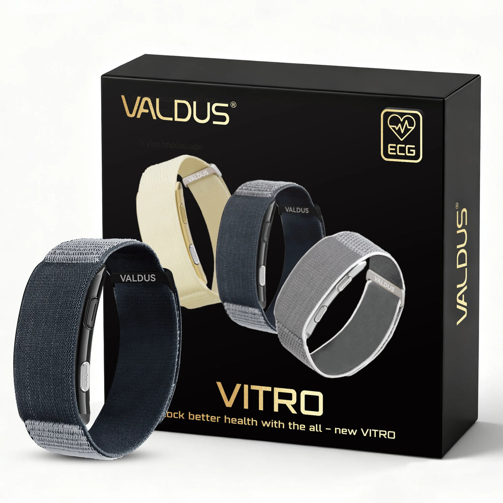 VALDUS Long Batterylife VITRO Smart Screenless ECG Health Care Heart Rate HRV Activity Fitness Tracker Band Smart Bracelet