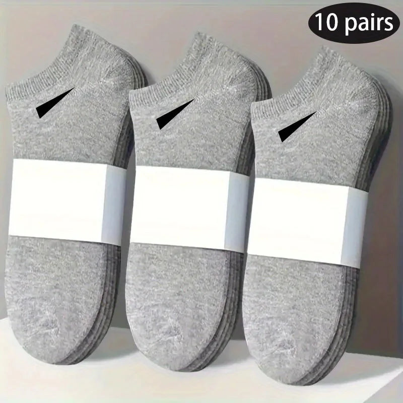 10/20 Pairs Men Women's Low-Cut Ankle Socks - Soft Lightweight Breathable No-Show Athletic Socks for Sports & Casual Wear, Soli