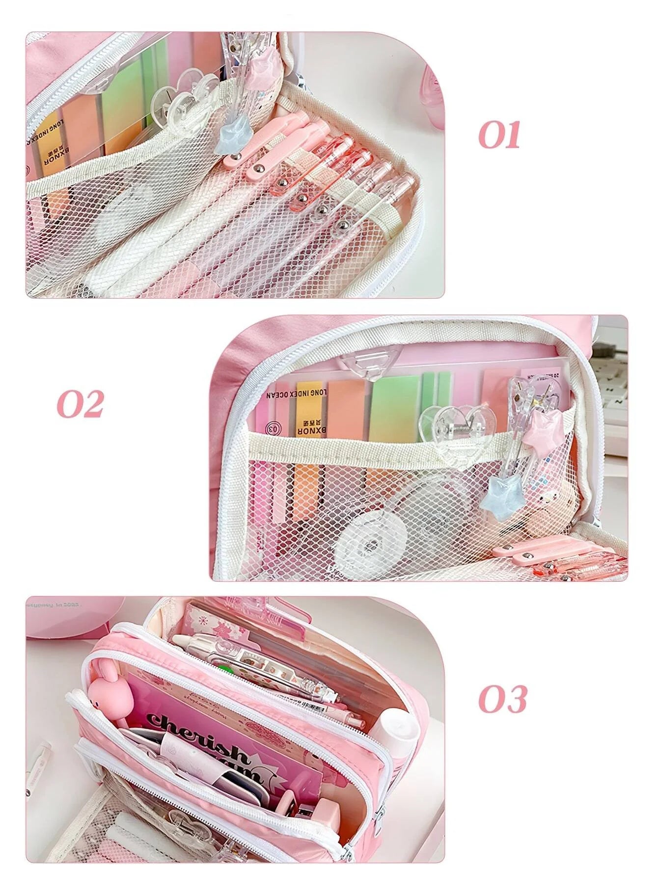 Cute Multi Layer Pencil Case Pouch, Large Capacity Pen Case Bag,Durable Stationery Storage Bag For Students, School&Office