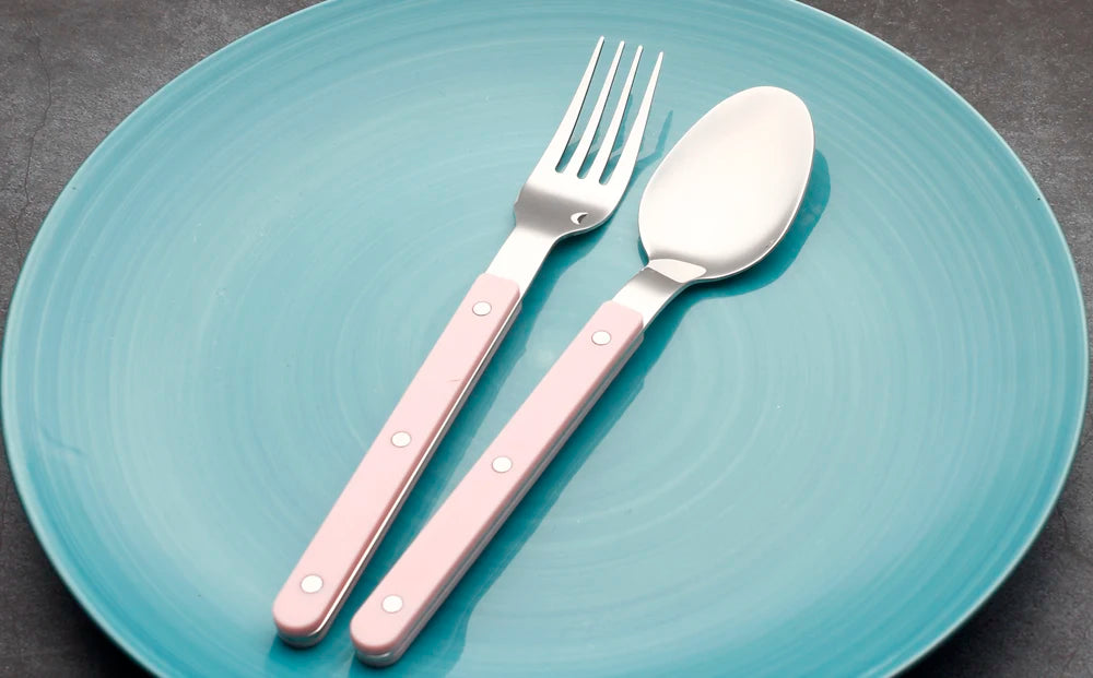 Fashionable Design Top Mirror Polishing Cutlery Sets Stainless Steel 18/8(304) ABS Handle With Rivets Silverware Set For Kitchen