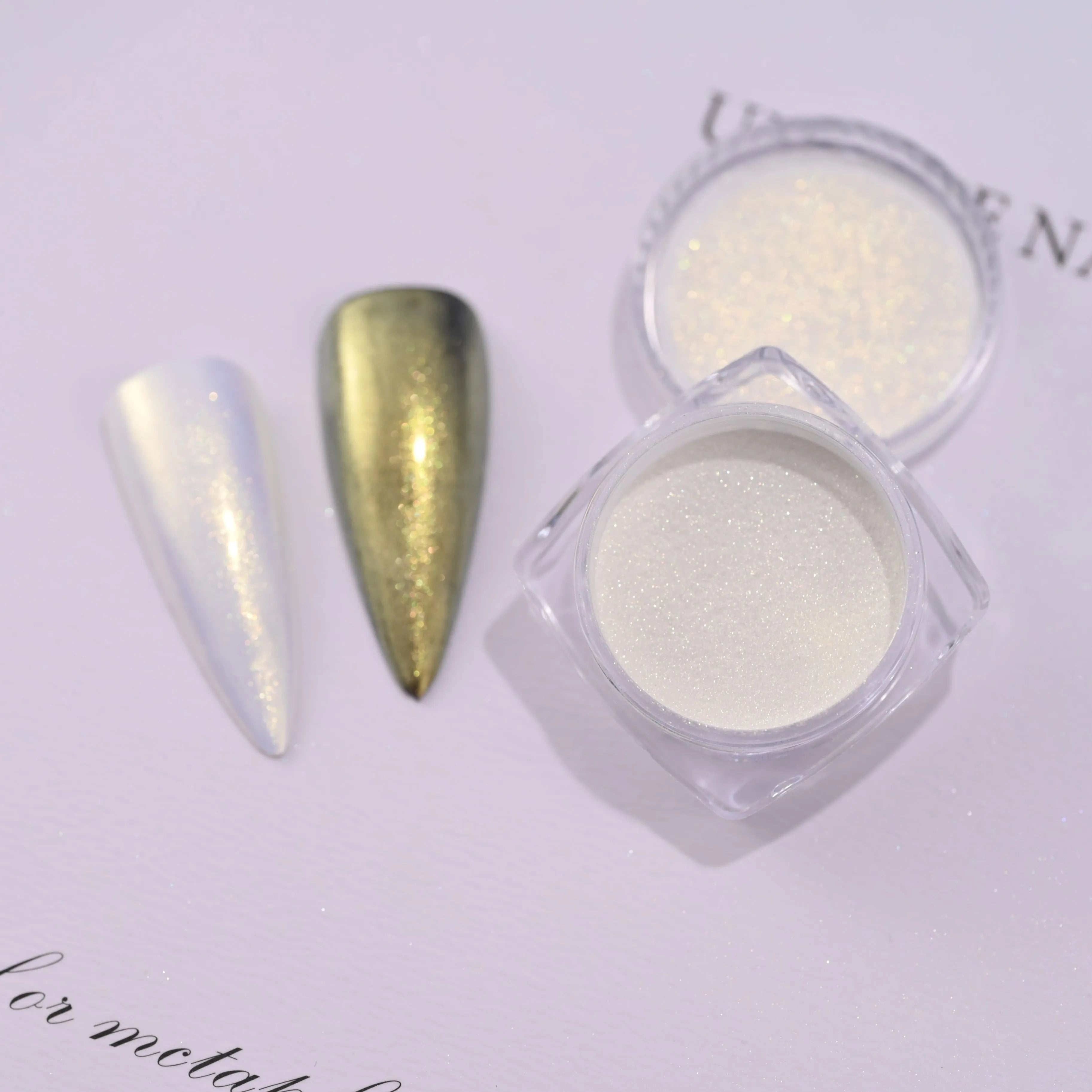 Pearl White Nails Glitter Aurora - Hailey Bieber Nails Moonlight Powders Fritillary Shell Mirror Pigment Nail Decoration