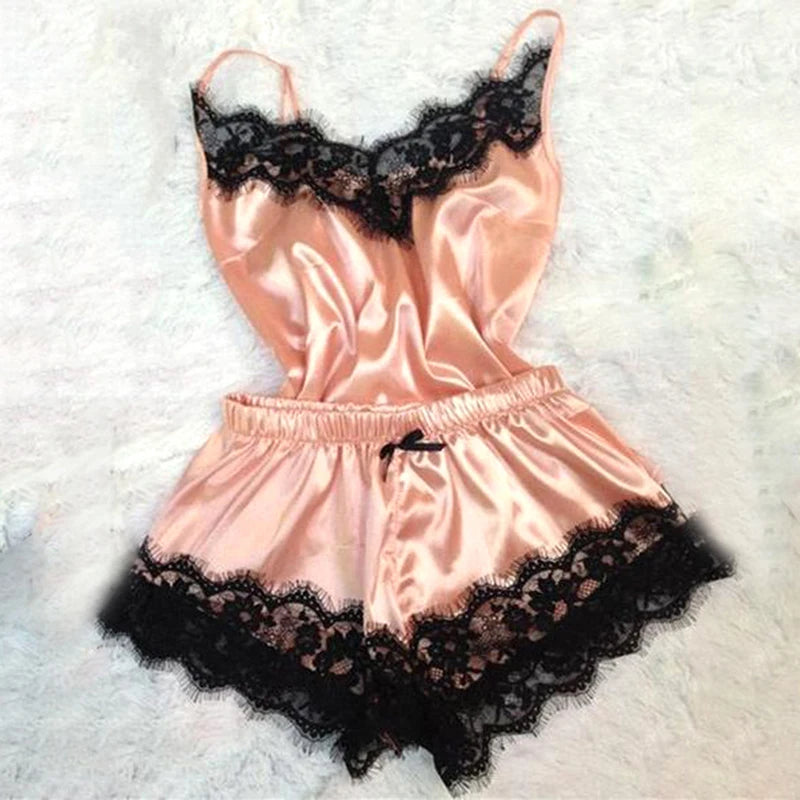 Ladies Spring And Summer Ice Silk Thin Halter Home Service Satin Night Dresses Sexy Pajamas Women's Silk Suspender Nightdress