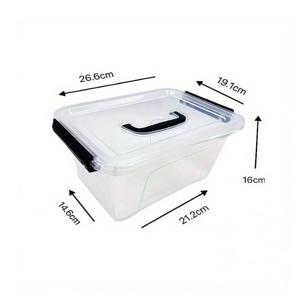 6Pack Stackable Storage Bins With Secure SnapLock Lids Clear Plastic Organizer Boxes,HeavyDuty Containers For Pantry Office Gar