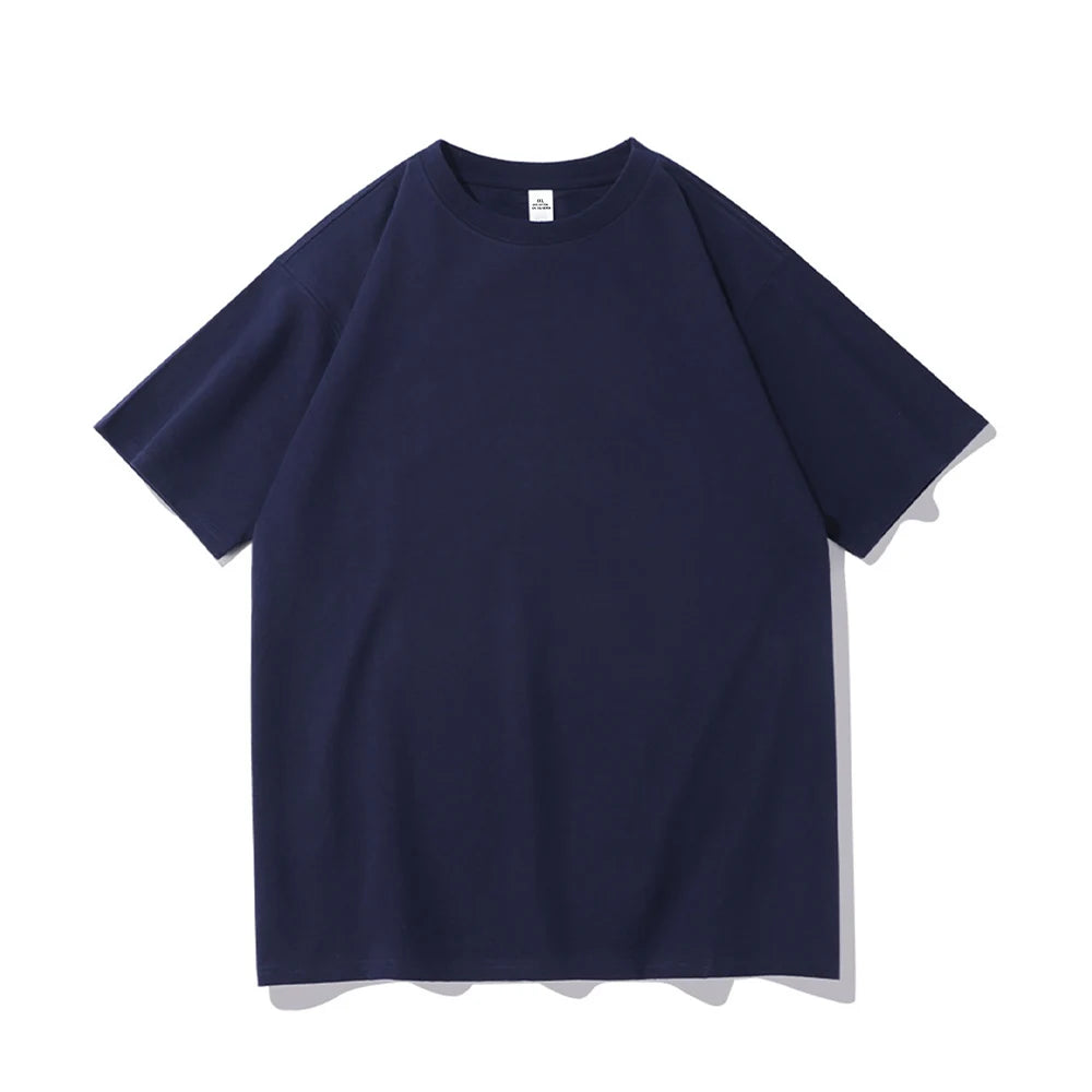 T Shirt For Men Summer Cotton Tops Loose Short-sleeved Casual Basic Shirt O Neck Solid Color Oversize T-shirt