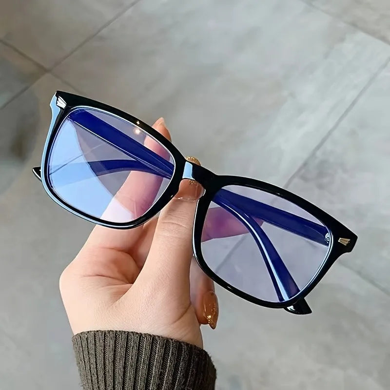 Vintage Square Frame Anti-Blue Light Glasses for Women  Durable PC Frame Ideal for Reading and Computer Use