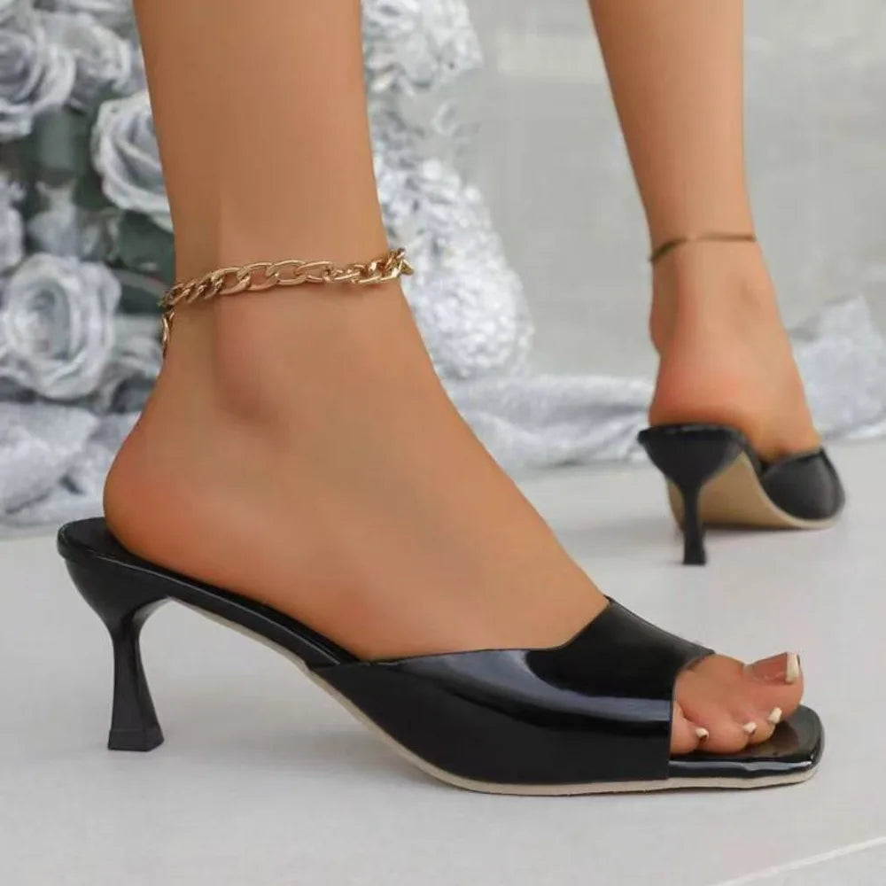 Fashion Fish Mouth Slippers Summer Comfort Dress Shoes Sexy Open Toe Stiletto Sandals Elegant Office Women High Heels