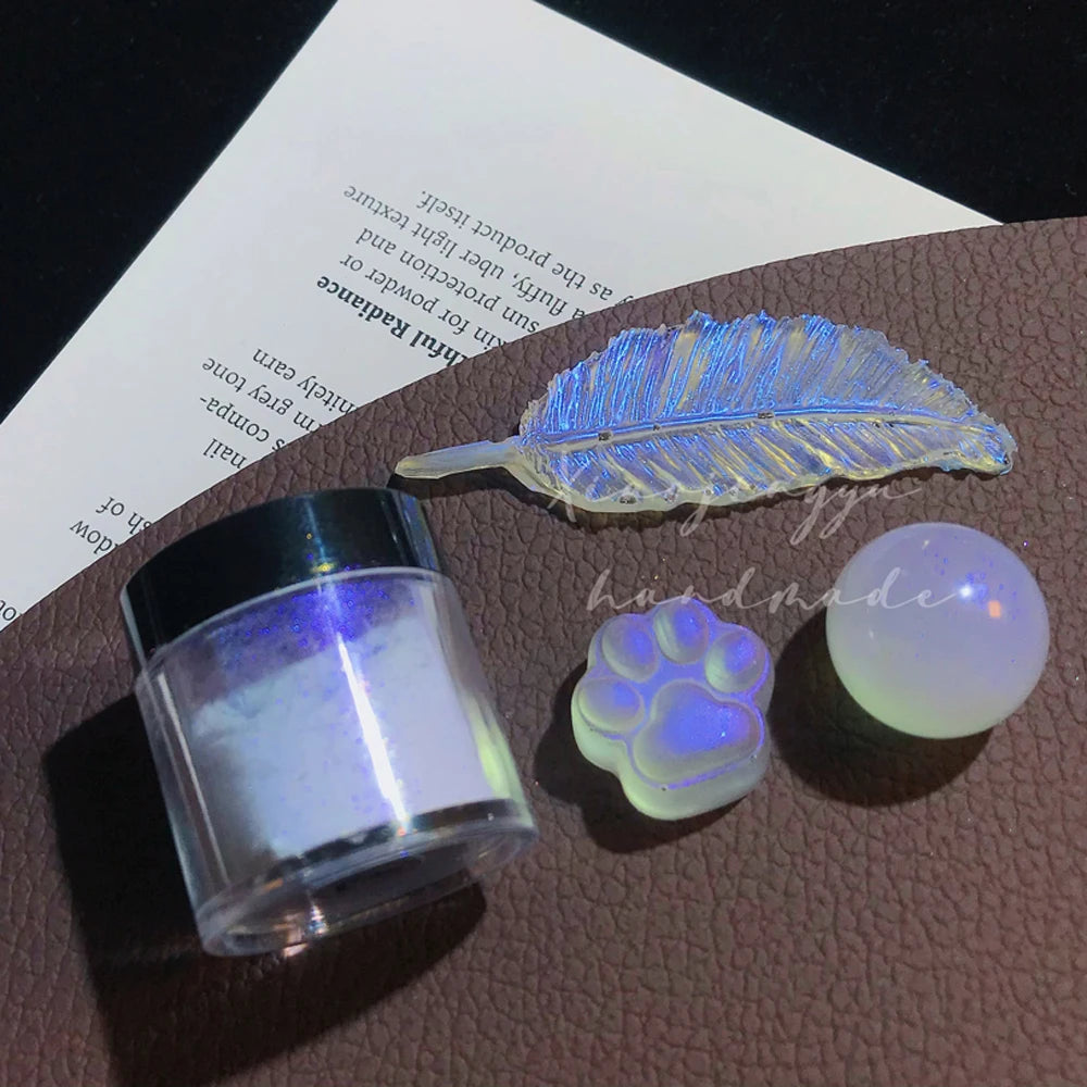 Pearl White Nails Glitter Aurora - Hailey Bieber Nails Moonlight Powders Fritillary Shell Mirror Pigment Nail Decoration