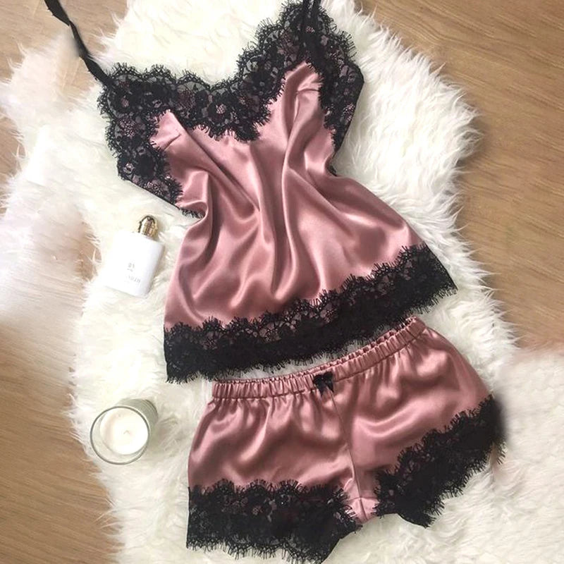 Ladies Spring And Summer Ice Silk Thin Halter Home Service Satin Night Dresses Sexy Pajamas Women's Silk Suspender Nightdress